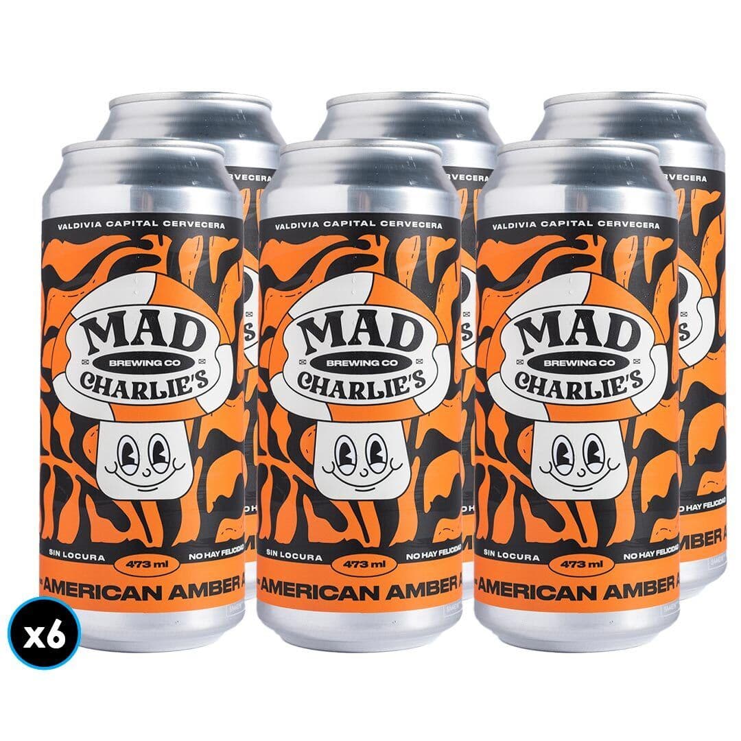 6x Cerveza Mad Charlie's American Amber Ale Lata 473cc_1
