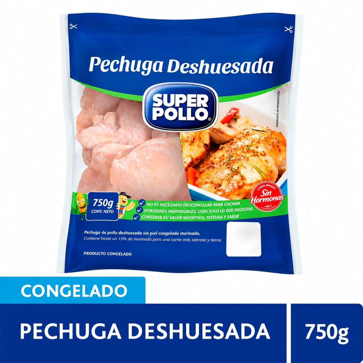 Pechuga Deshuesada de Pollo Super Pollo 750 g_1