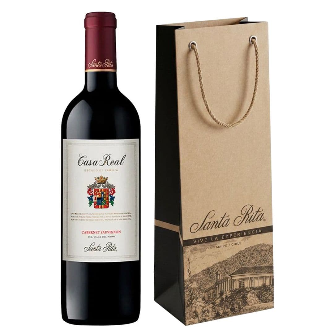 PACK CASA REAL + BOLSA DE REGALO: 1x Vino Escudo de Casa Real Cabernet Sauvignon 750cc + 1x Regalo Bolsa VSR_1