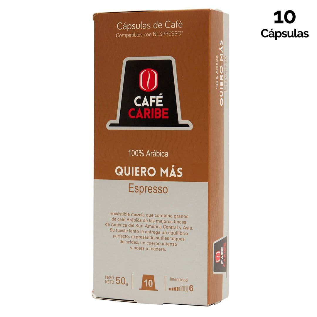 Cápsulas de Café Caribe Quiero Más Nespresso® Compatible (10 Unidades)_1