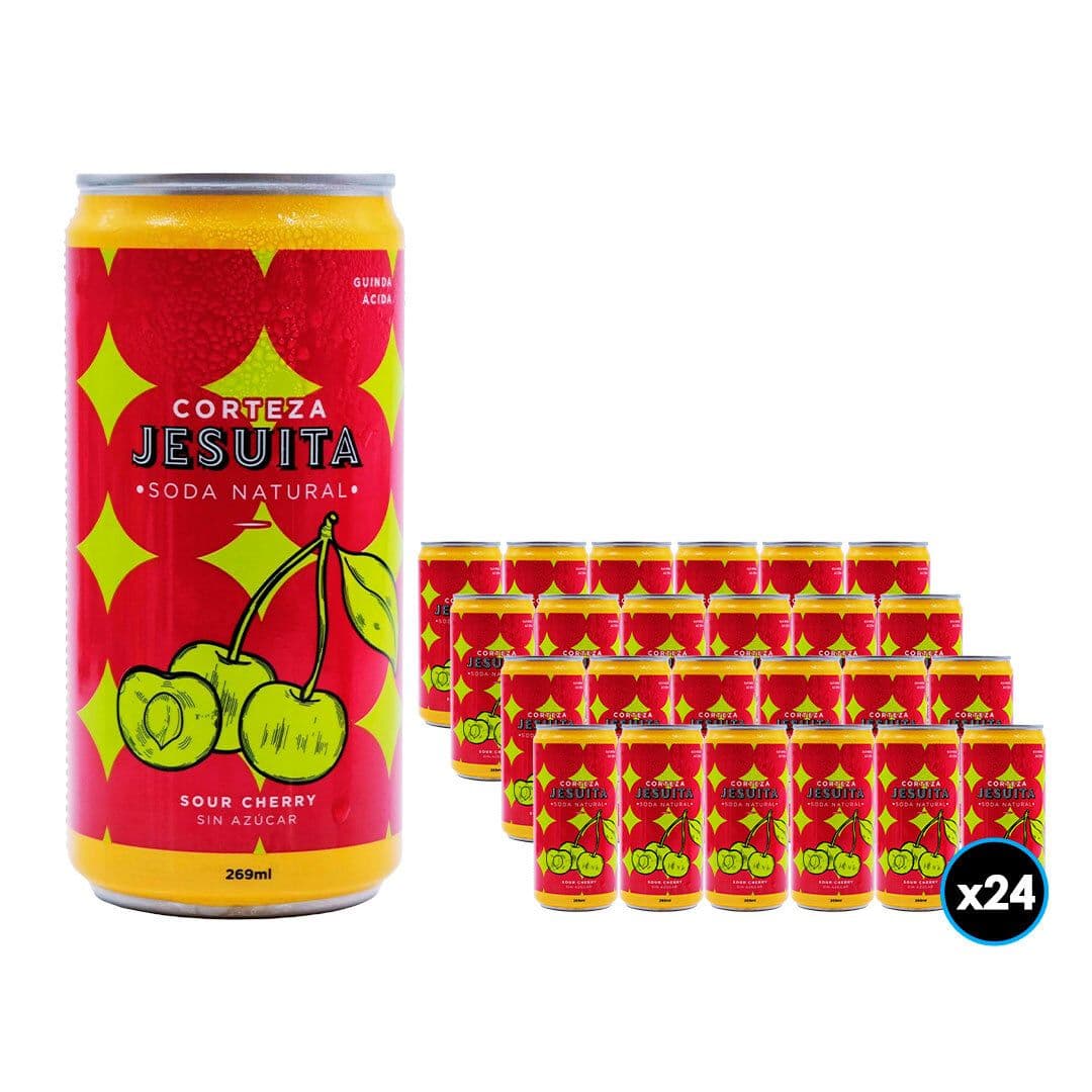 24x Soda Natural Corteza Jesuita Pink Sour Cherry Sin Azucar 269cc_1