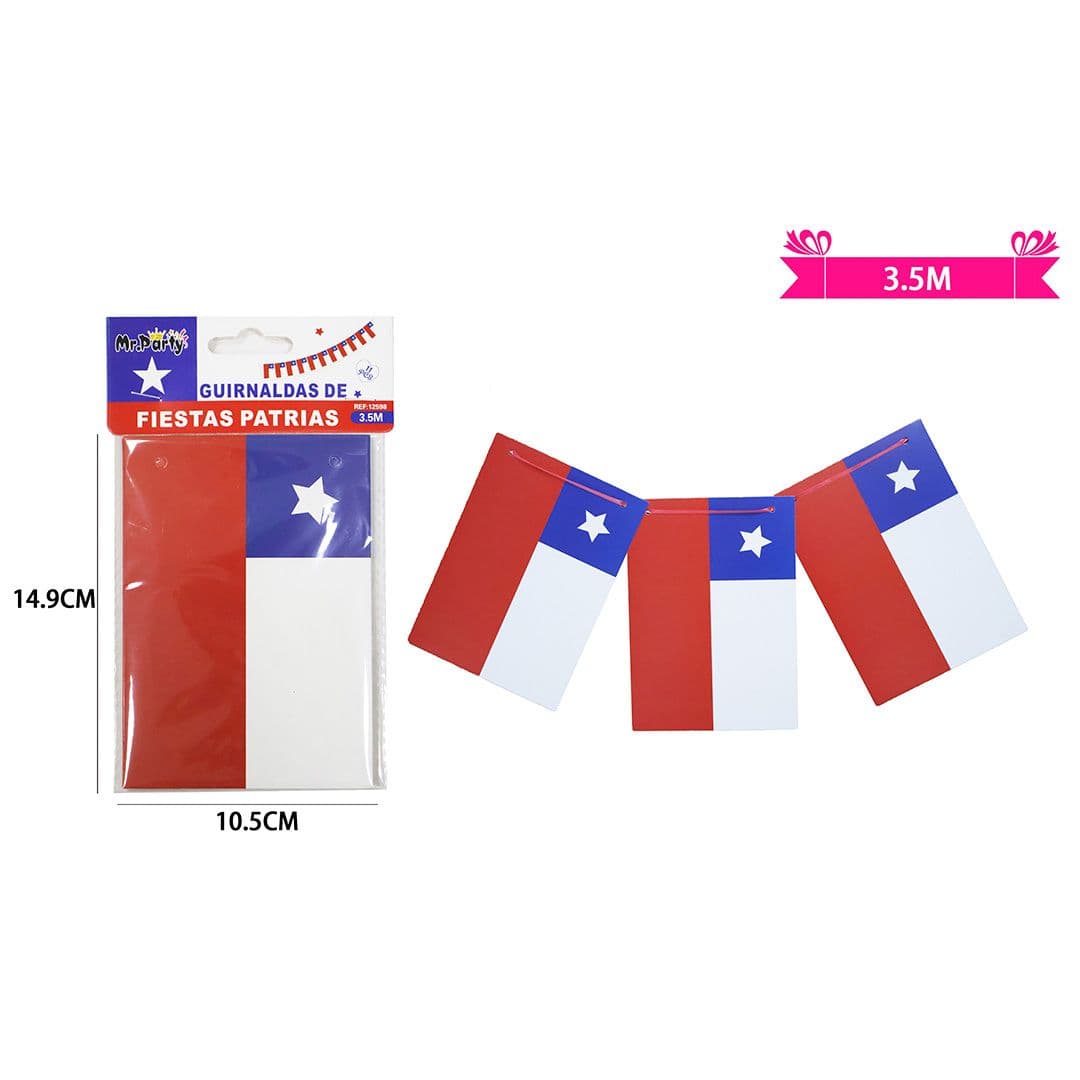 Guirnalda Banderas Fiestas Patrias 3.5m (11 pcs)_1