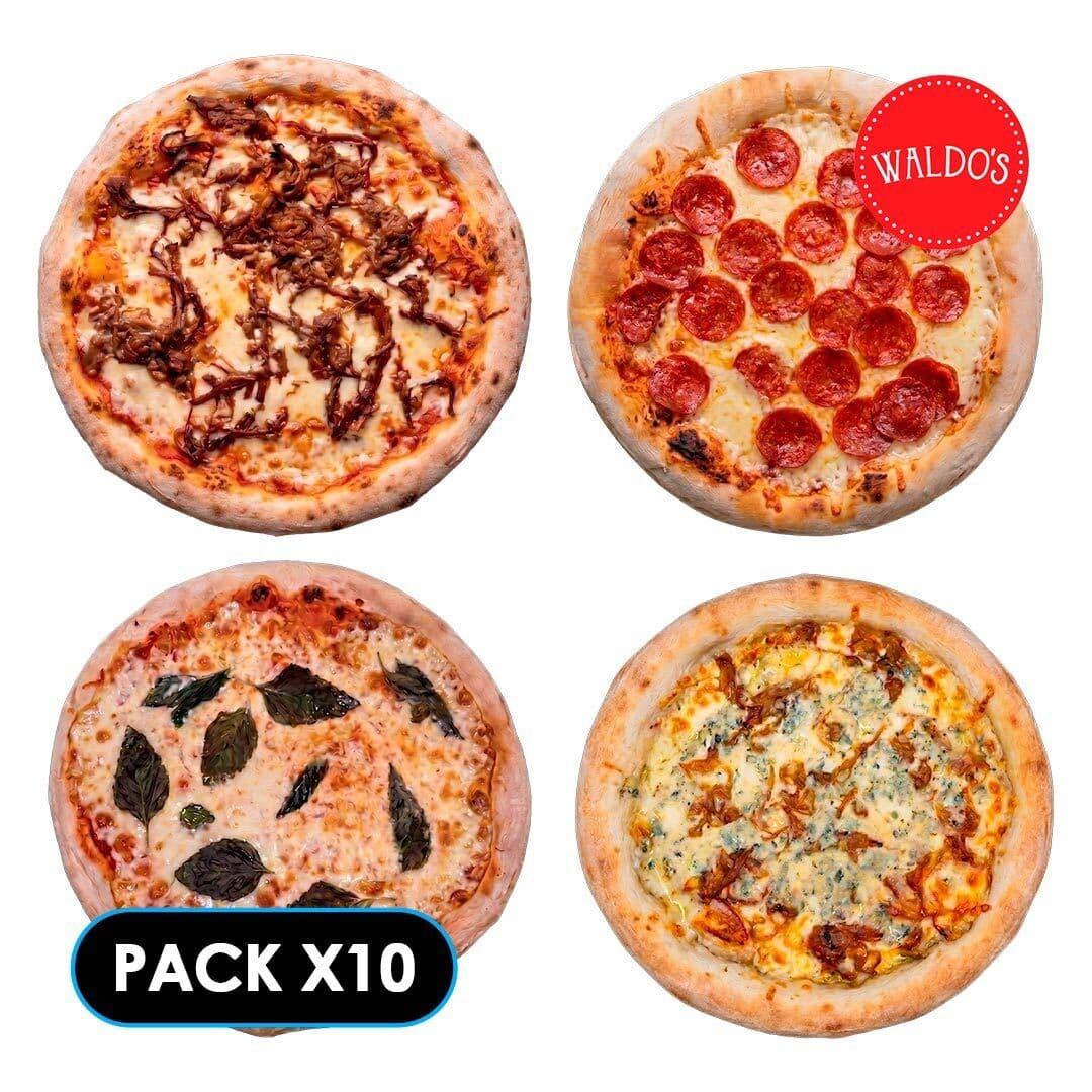 PACK PIZZAS WALDO'S CONGELADAS TOP SELLERS 10x_1