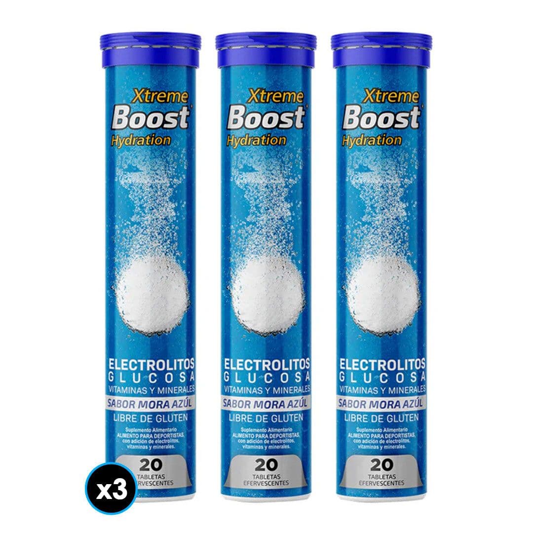 3x Suplemento Xtreme Boost Hydration Mora (20 tabletas efervescentes)_1