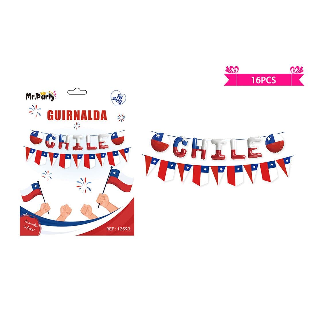 Guirnalda Chile Fiestas Patrias 19cm (16 pcs)_1