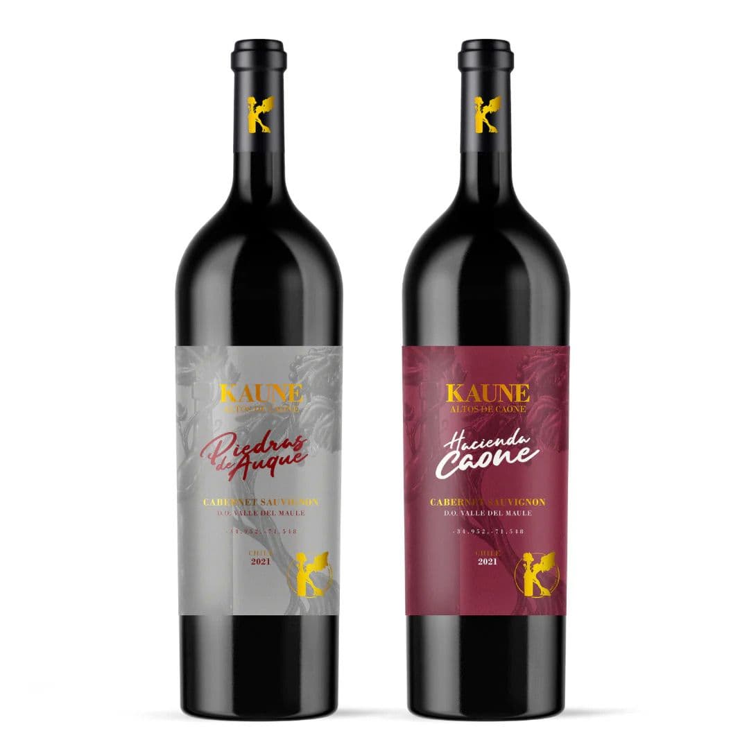 PACK KAUNE N°1: 1x Vino Kaune Piedras de Auque Cabernet Sauvignon 750cc + 1x Vino Kaune Hacienda Caone Cabernet Sauvignon 750cc_1