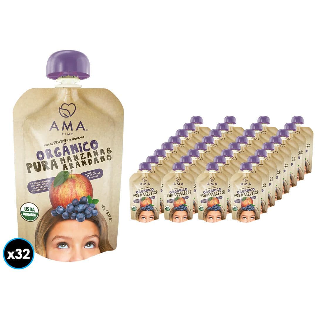 32x Puré Orgánico Ama Manzana-Arándano 90 gramos_1