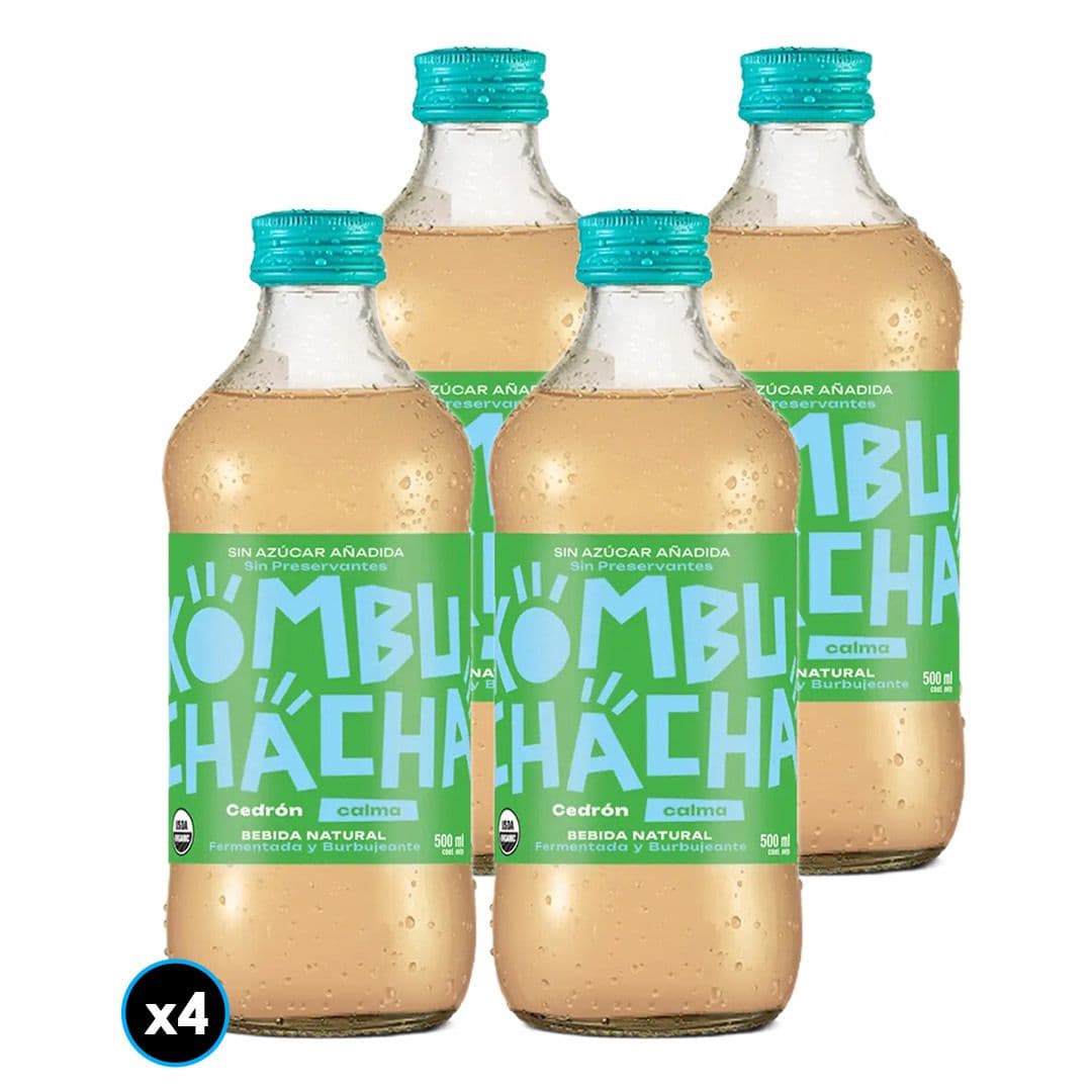 4x Kombuchacha Cedrón Sin Azúcar Añadida Botella 500cc_1