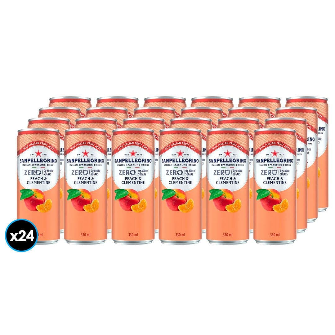 24x Agua San Pellegrino Peach sin Azúcar Lata 330cc _1