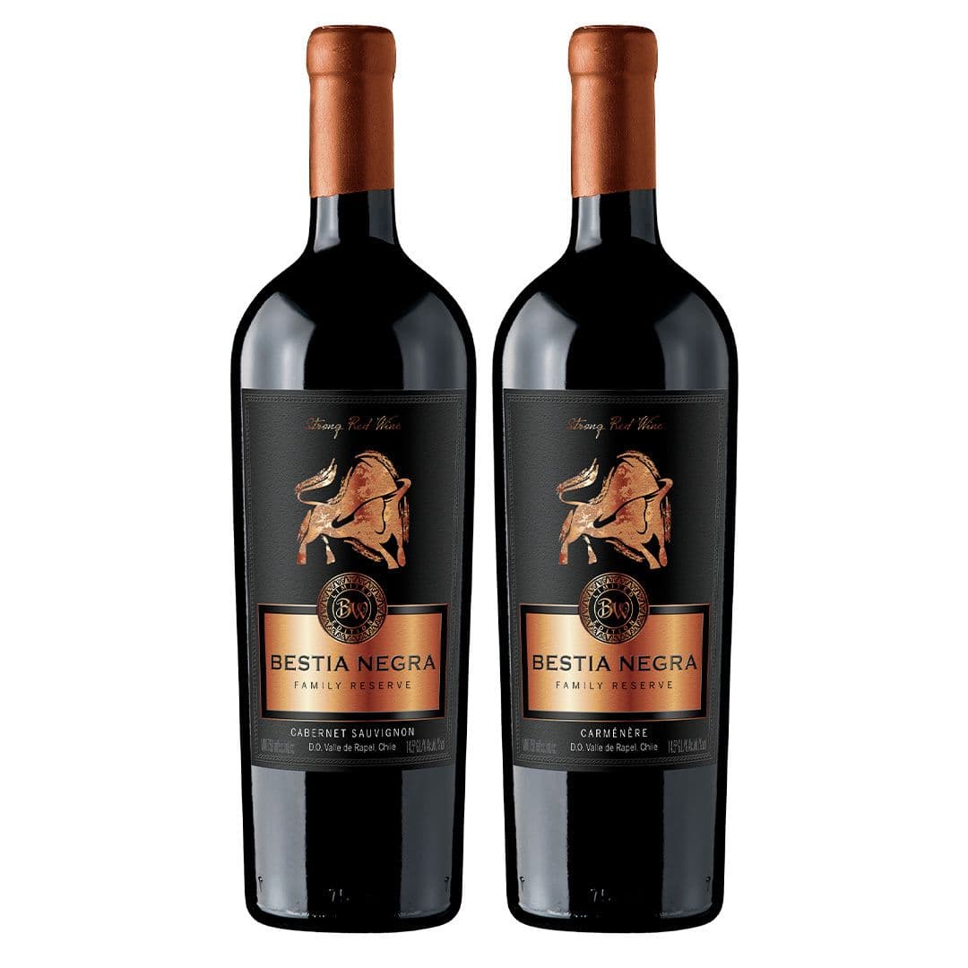 PACK BESTIAS N°1: 1x Vino Bestia Negra Cabernet Sauvignon 750cc + 1x Vino Bestia Negra Carmenere 750cc _1