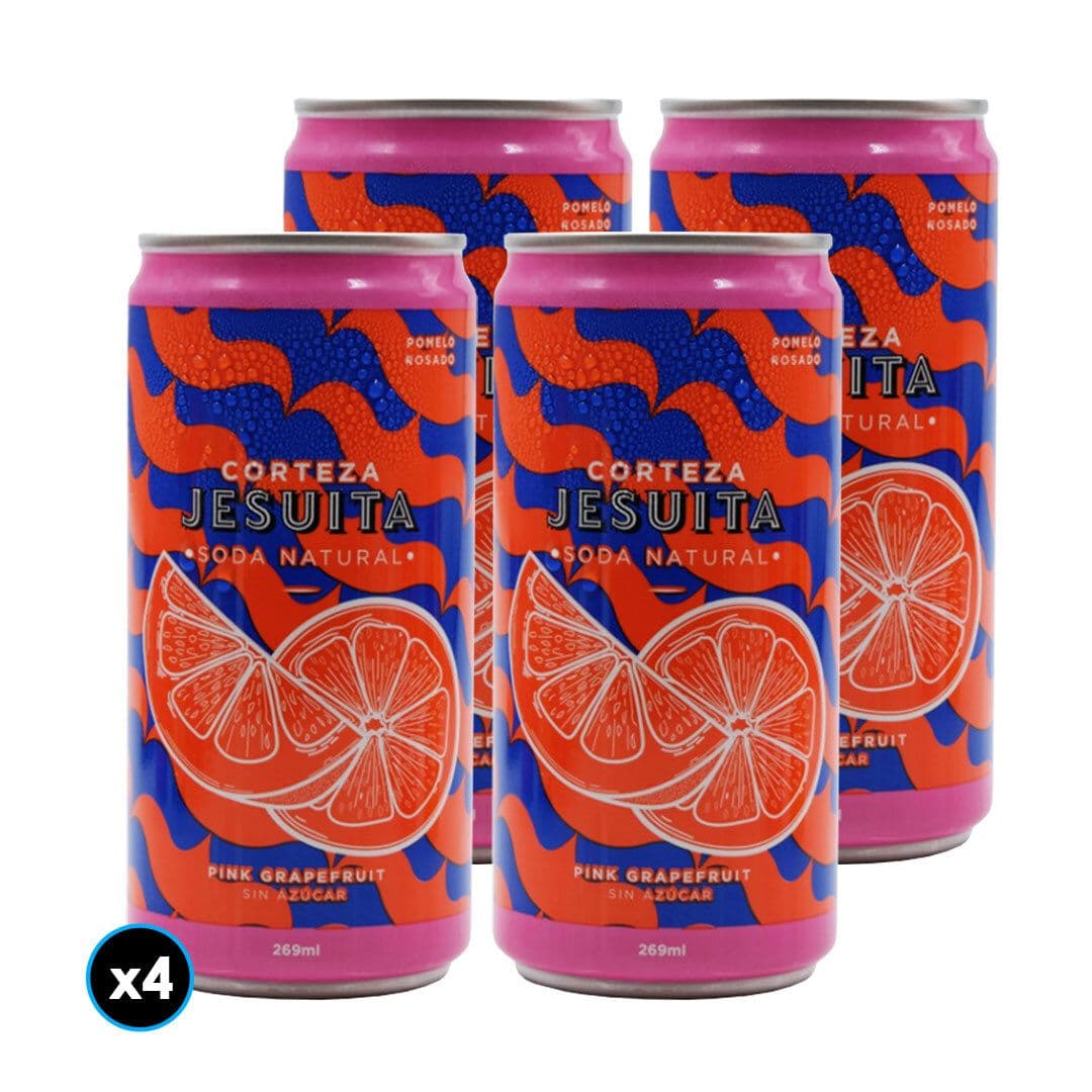 4x Soda Natural Corteza Jesuita Pink Grapefruit Sin Azucar 269cc_1