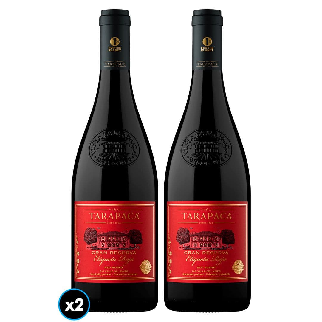 2x Vino Tarapacá Gran Reserva Etiqueta Roja 750cc_1