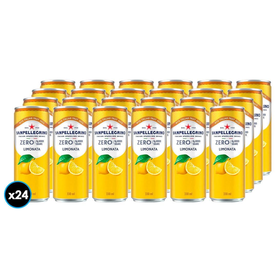 24x Agua San Pellegrino Limonata sin Azúcar Lata 330cc _1