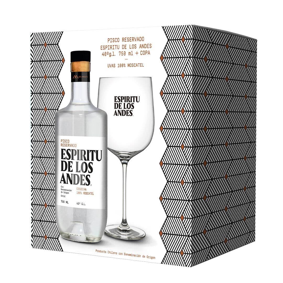 KIT EDLA + COPA: 1x Pisco Espíritu de Los Andes 750cc + 1x Copa_1
