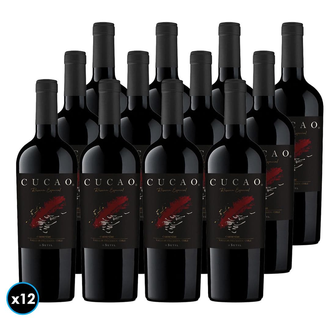 CAJA CUCAO RESERVA ESPECIAL (Carmenere): 12x Vino Cucao Reserva Especial Carmenere 750cc_1