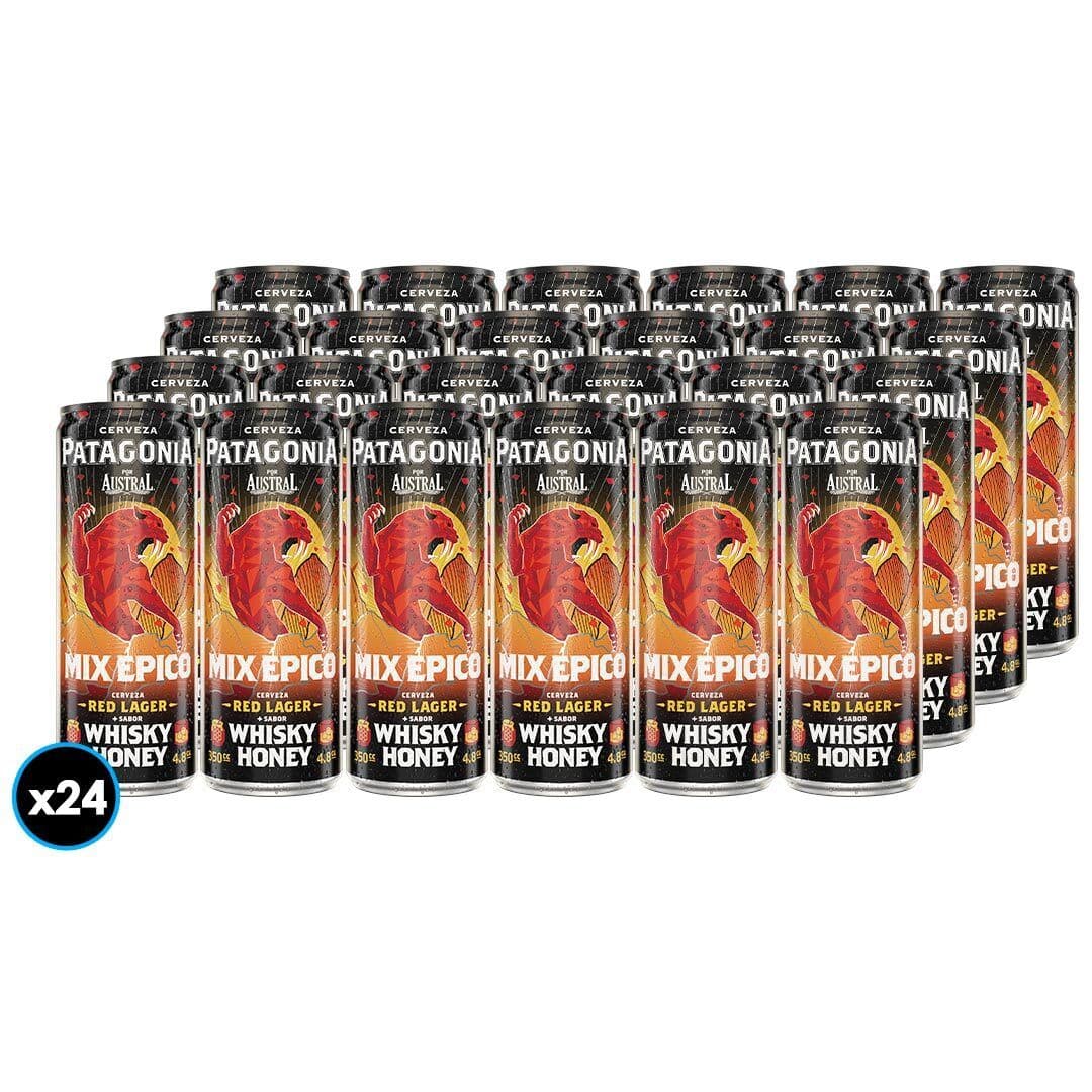 24x Cerveza Patagonia Red Lager Whisky Honey en Lata 350cc_1