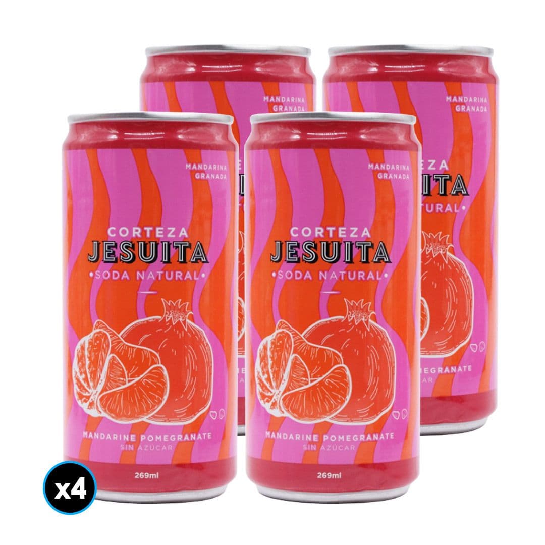 4x Soda Natural Corteza Jesuita Pink Mandarine Pomegrante Sin Azucar 269cc_1