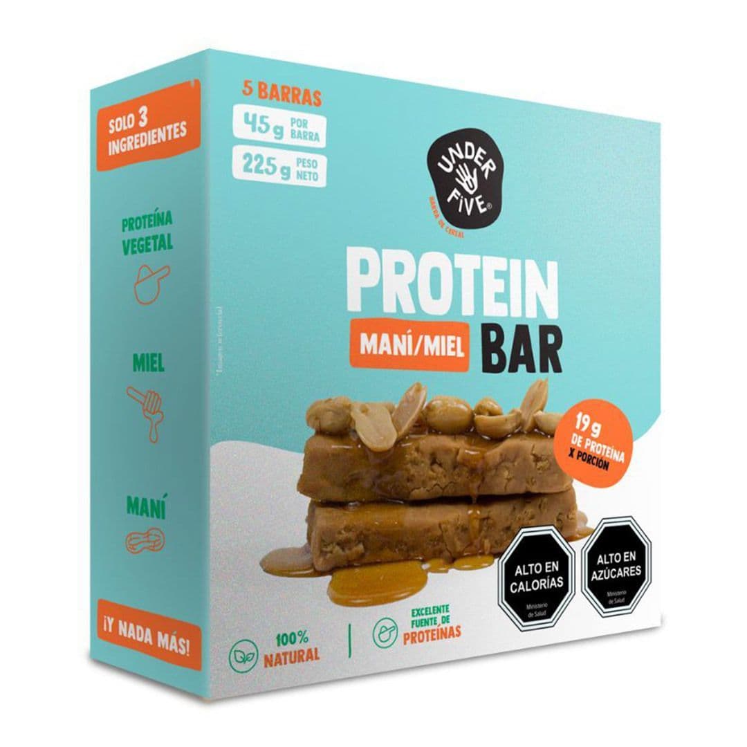 Barra Proteina Underfive Maní/miel (5 unidades de 45 gramos)_1