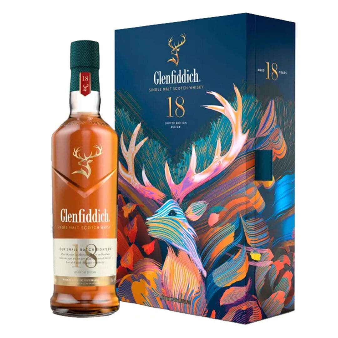 KIT WHISKY GLENFIDDICH 18 AÑOS: 1x Whisky Glenfiddich 18 años 750cc 40º alc. + Petaca._1