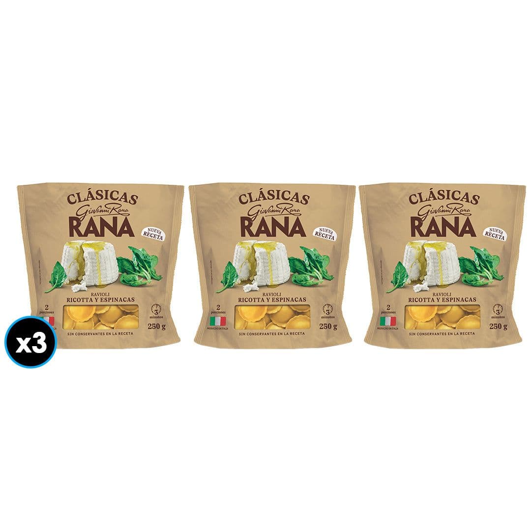 3x Pasta Rana Ravioli Ricotta y Espinacas 250g_1