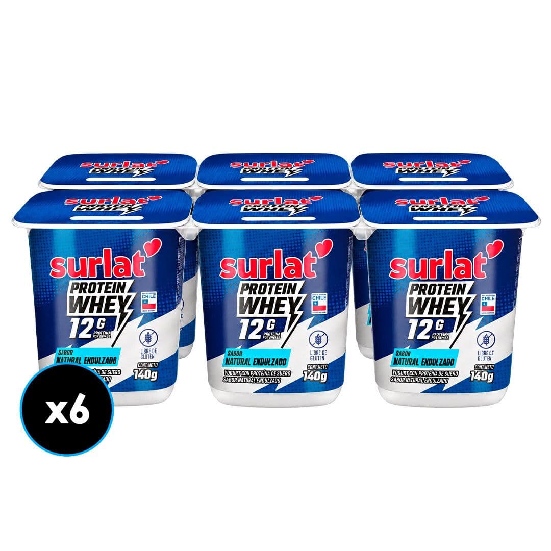 6x Yogurt Whey Protein 12 g Natural Surlat 140 grs._1