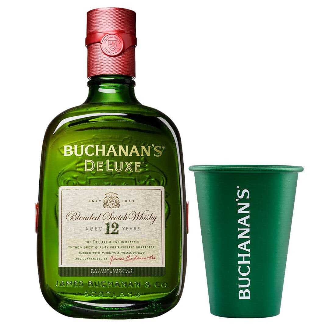 PACK BUCHANANS 12: 1X Whisky Buchanans 12 años 750cc 40º alc. + 1X Vaso Buchanans Aluminio_1
