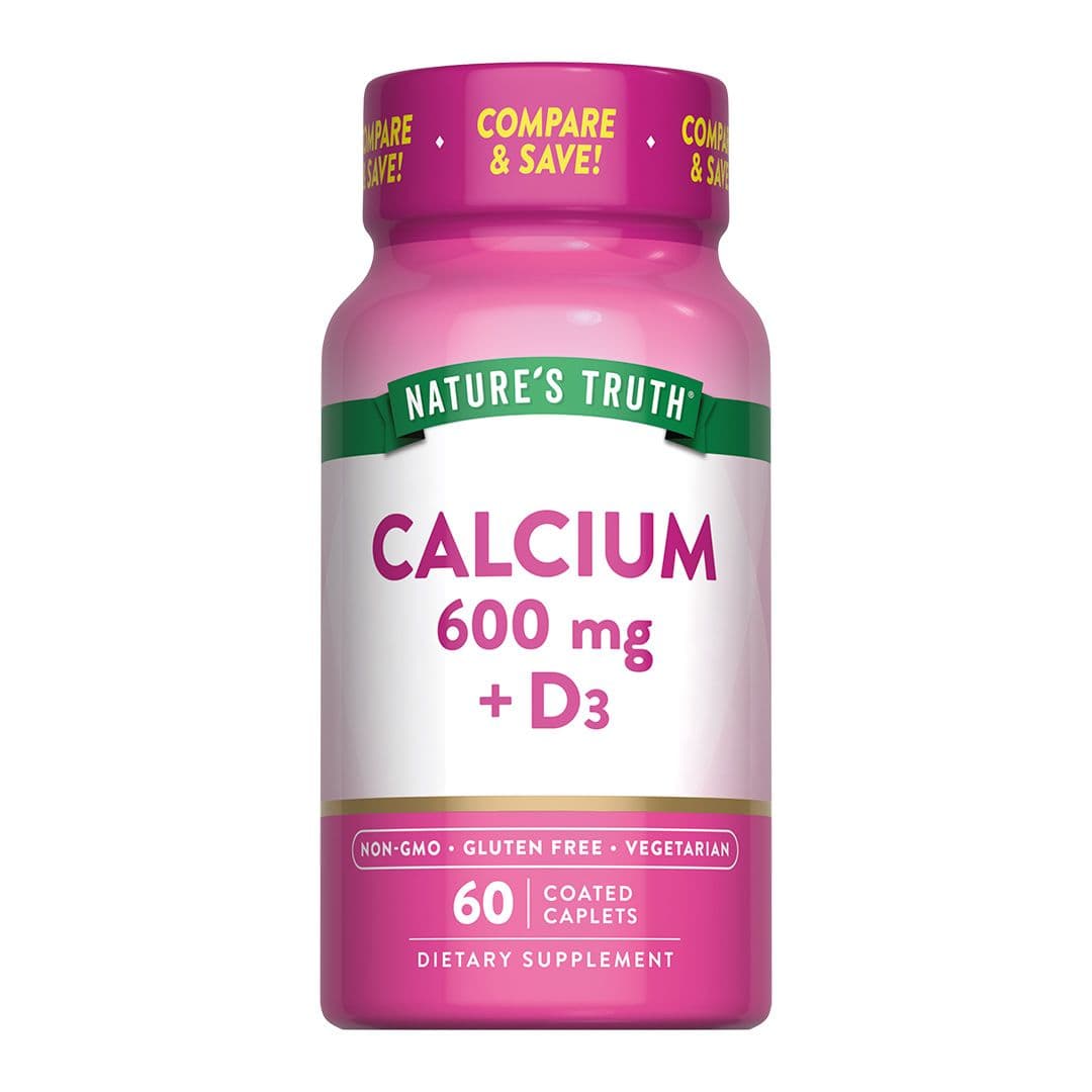 Suplemento Natures Truth Calcio 600mg + Vitamina D3 (60 Unidades)_1