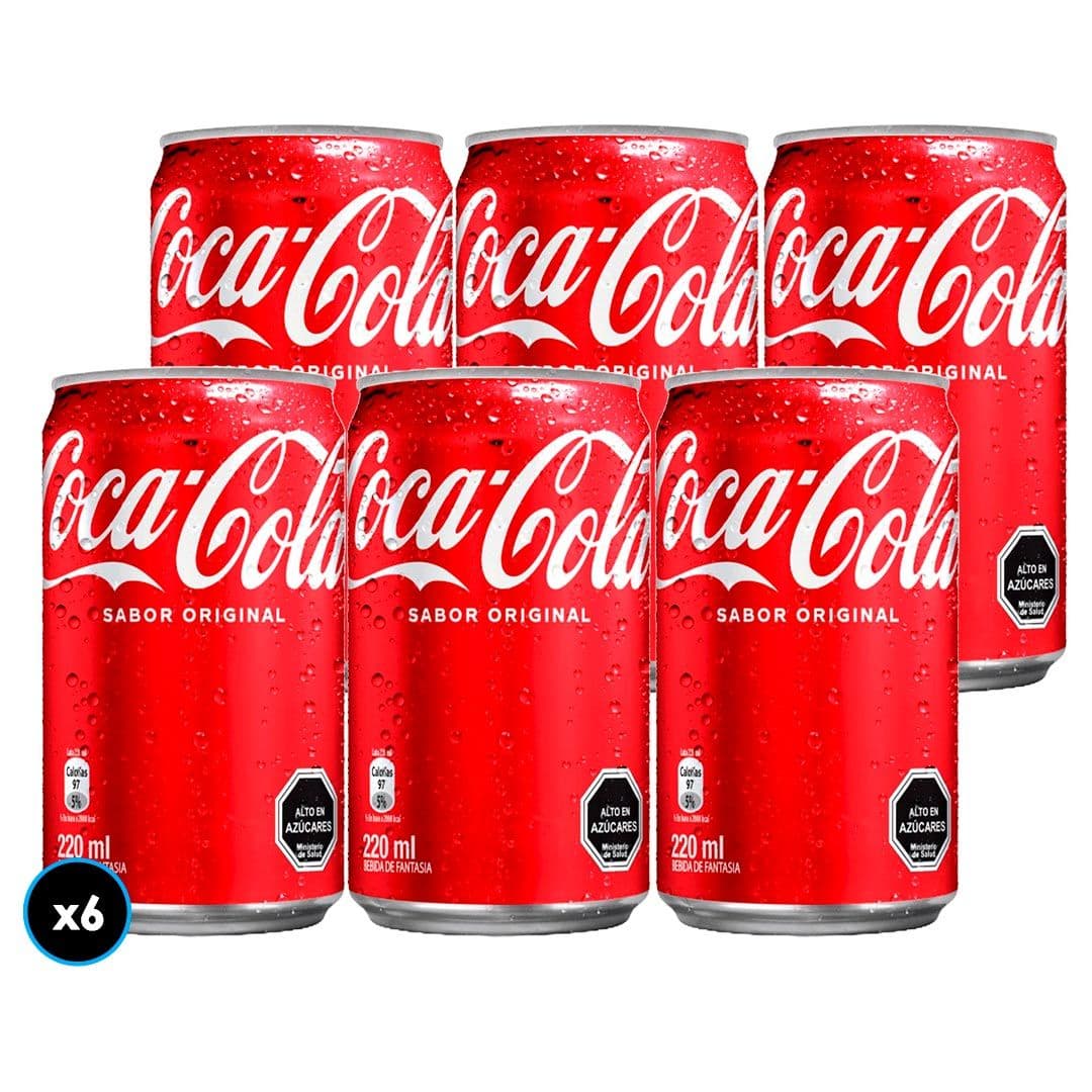 6x Bebida Coca-Cola Lata 220cc_1