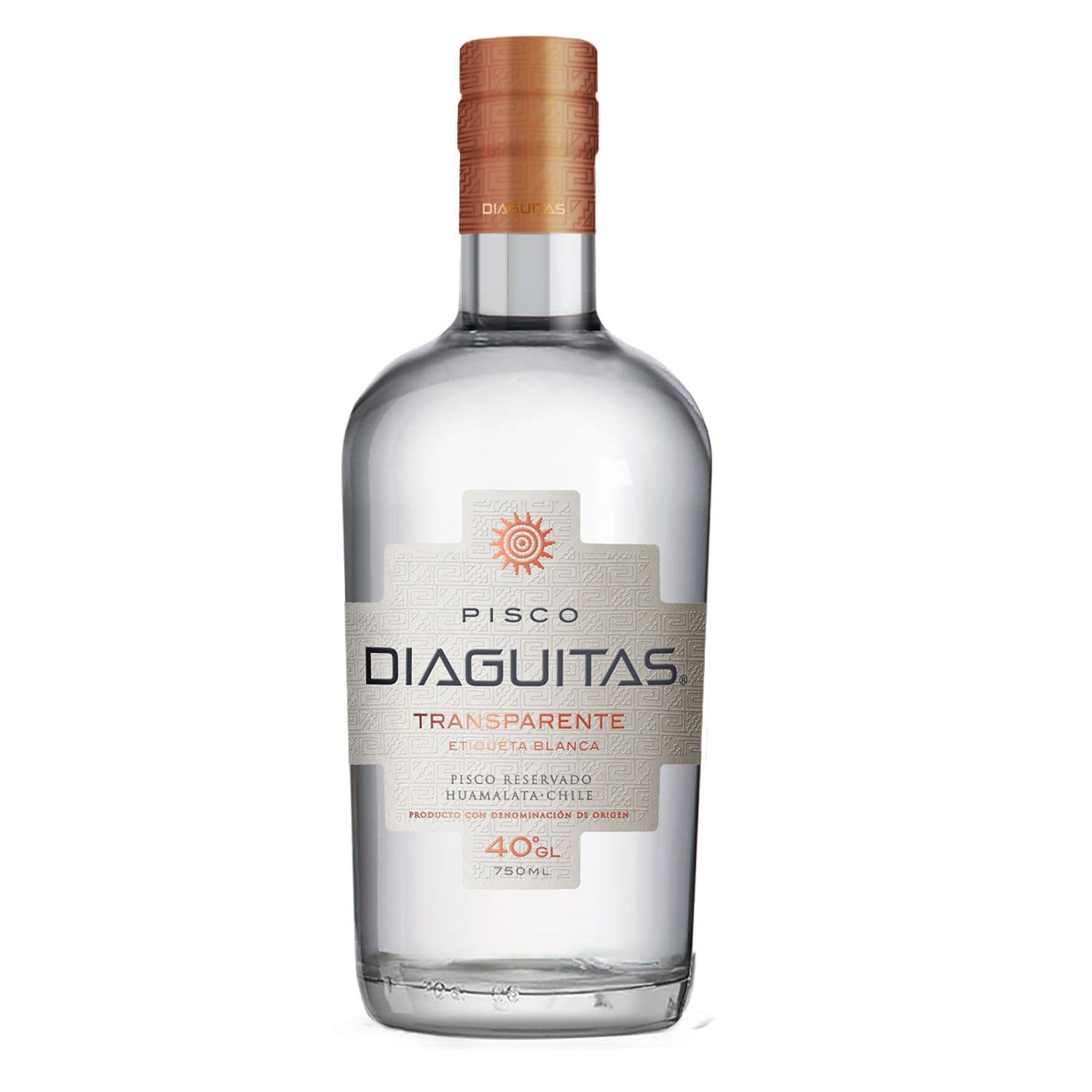 Pisco Diaguitas Reservado Transparente 750cc 40° alc._1