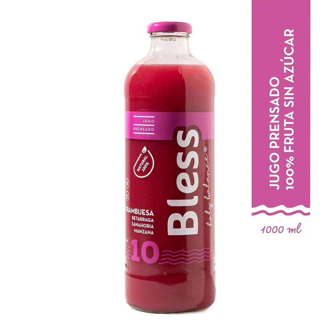 Jugo Bless 10 Frambuesa, Betarragá, Zanahoria y Manzana 1 L_1