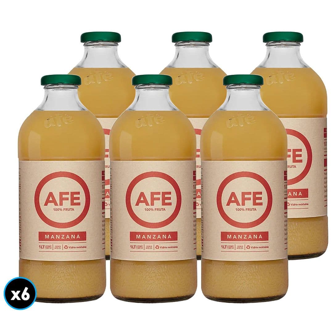 6x Jugo Afe Manzana Roja 1 L_1