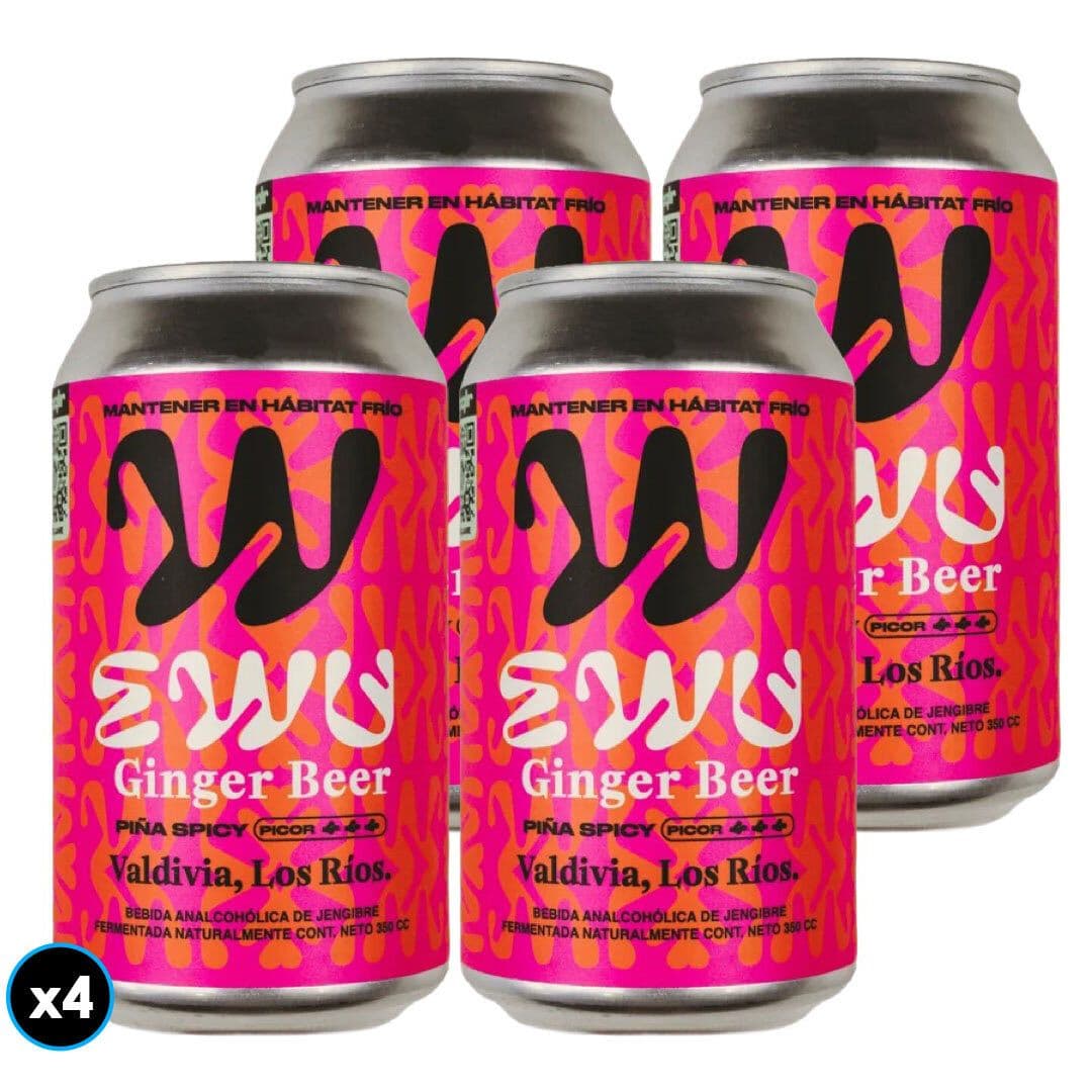 4x Bebida Ginger Beer Piña Spicy Ewu 350cc_1