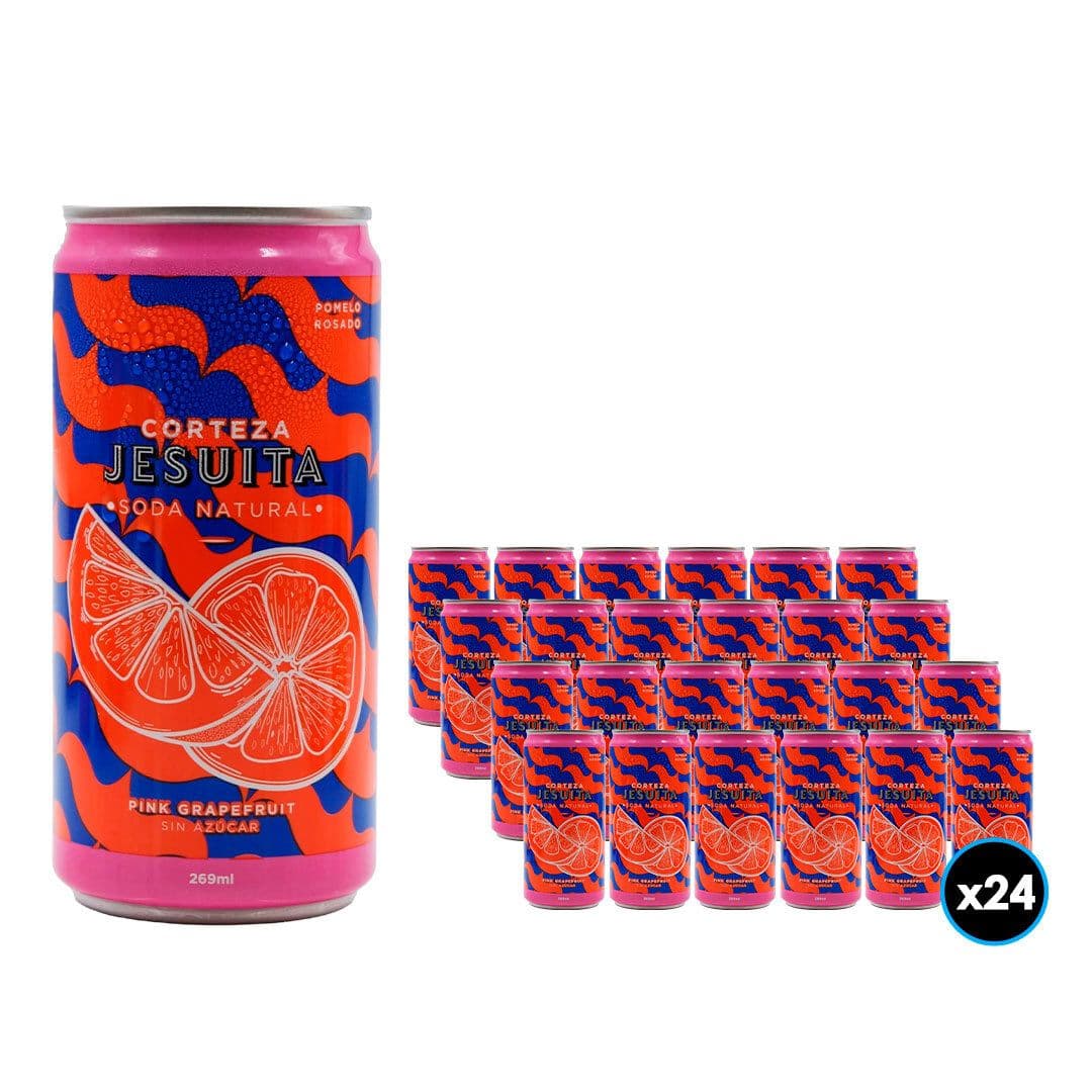 24x Soda Natural Corteza Jesuita Pink Grapefruit Sin Azucar 269cc_1