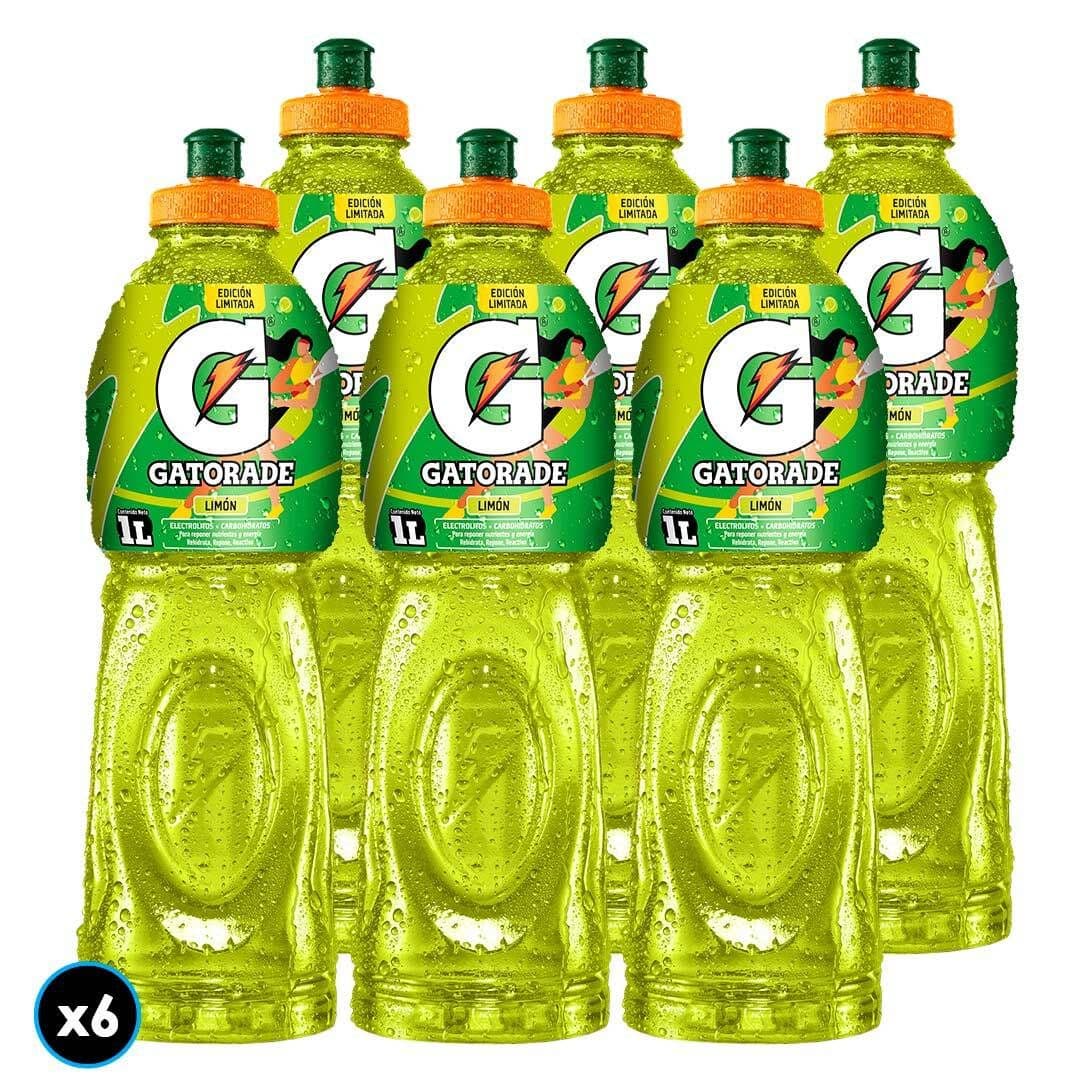6x Bebida Isotónica Gatorade Limón 1 L_1