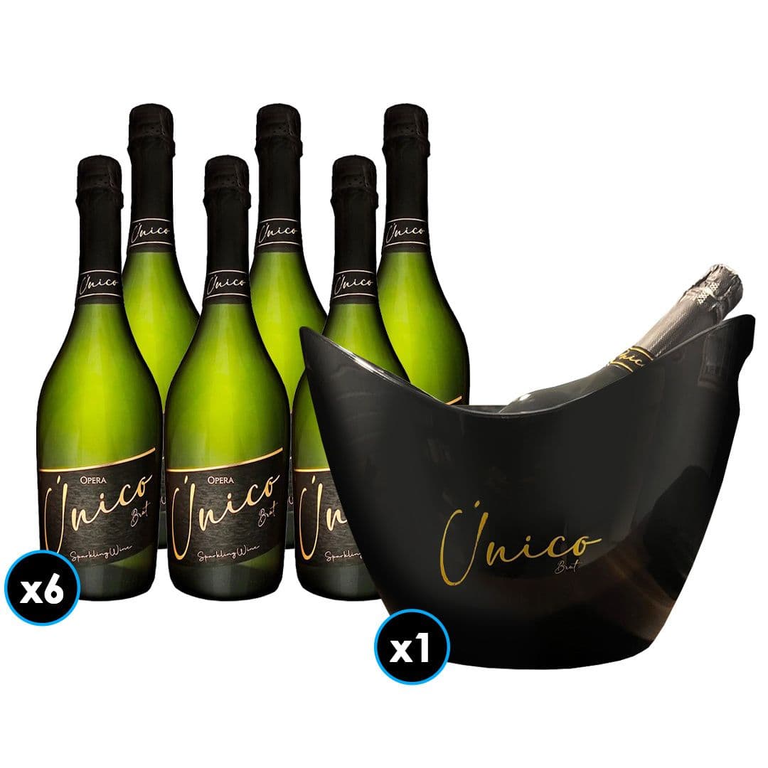 PACK OPERA ÚNICO: 6X Espumante Opera Único Brut 750cc + 1X Cubeteras Opera Único_1