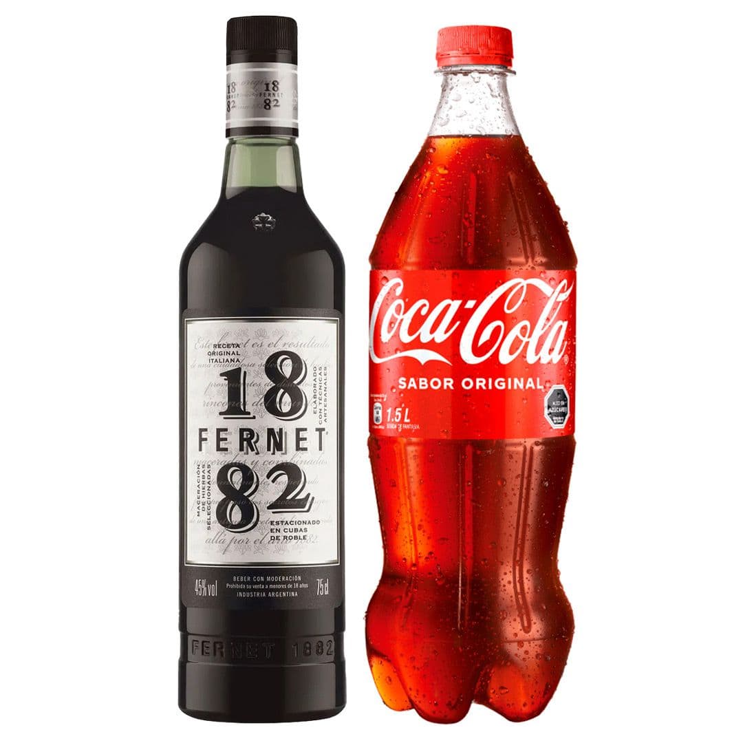 PACK 1882 N°3: 1x Licor Fernet 1882 750cc 46° alc. + 1x Bebida Coca Cola 1,5 Litros_1