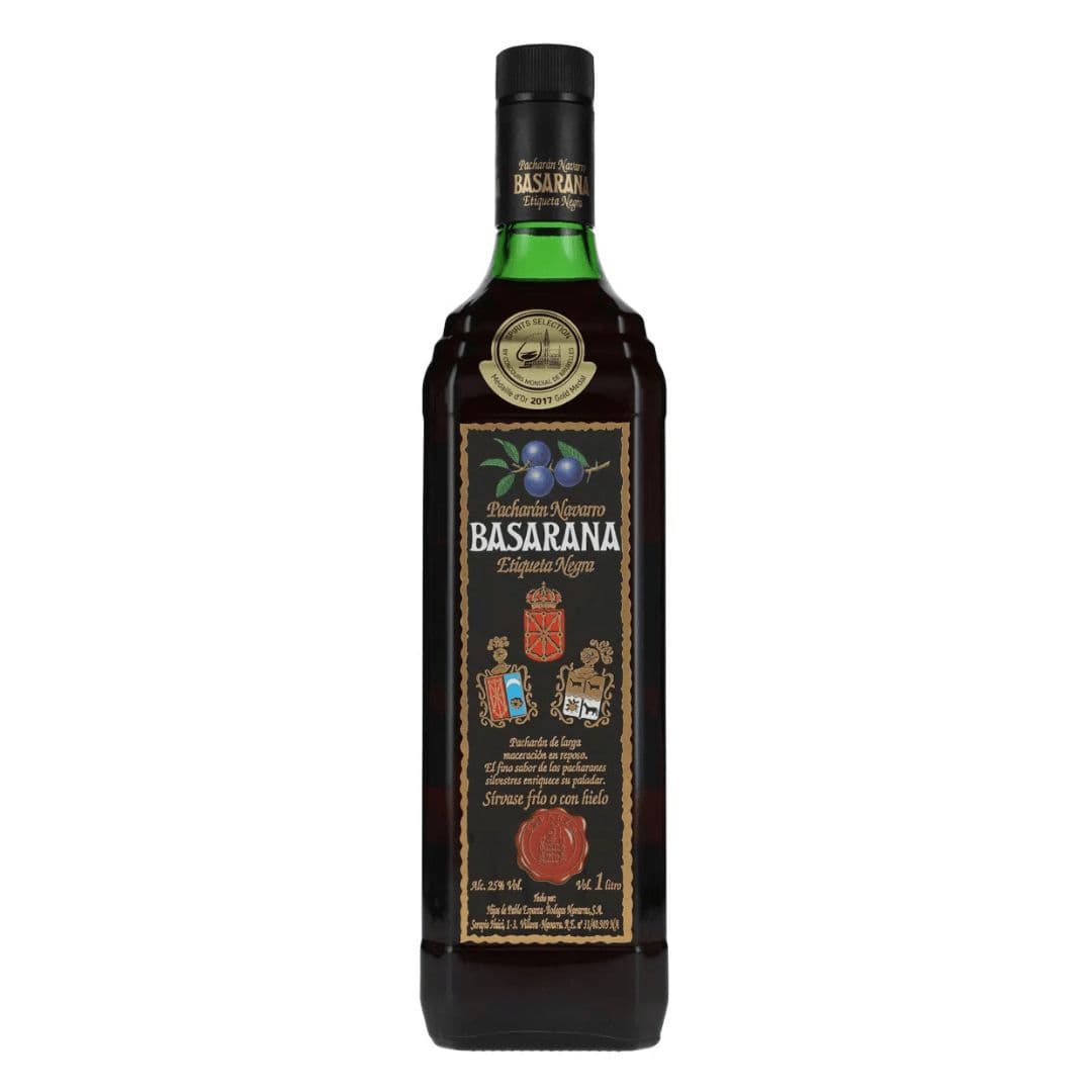 Licor Basarana Pacharán Etiqueta Negra Botella 1L_1