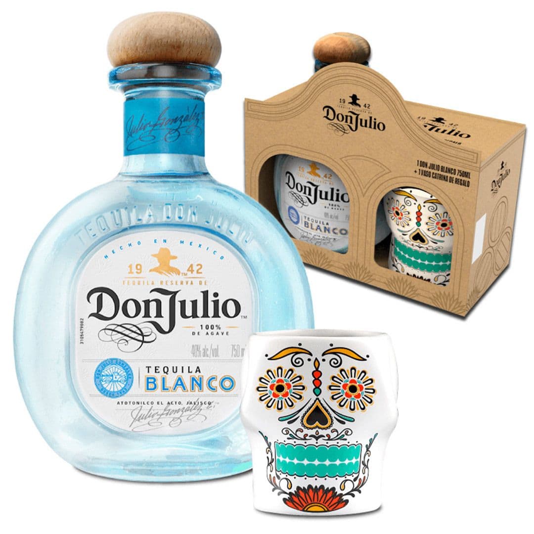 Kit Tequila Don Julio Blanco 750cc 38° alc. + Vaso Catrina 360cc_1