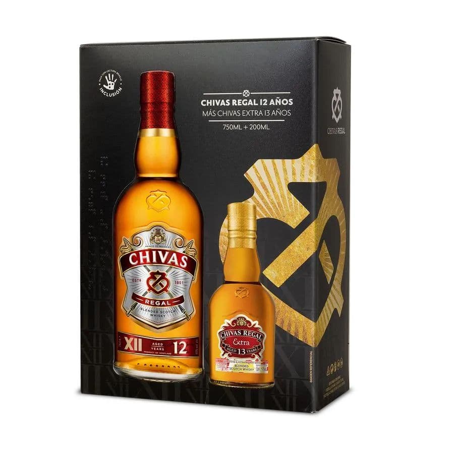 Pack Whisky Chivas Regal 12 Años 40° 750 cc + Whisky Extra 40° 200 cc_1