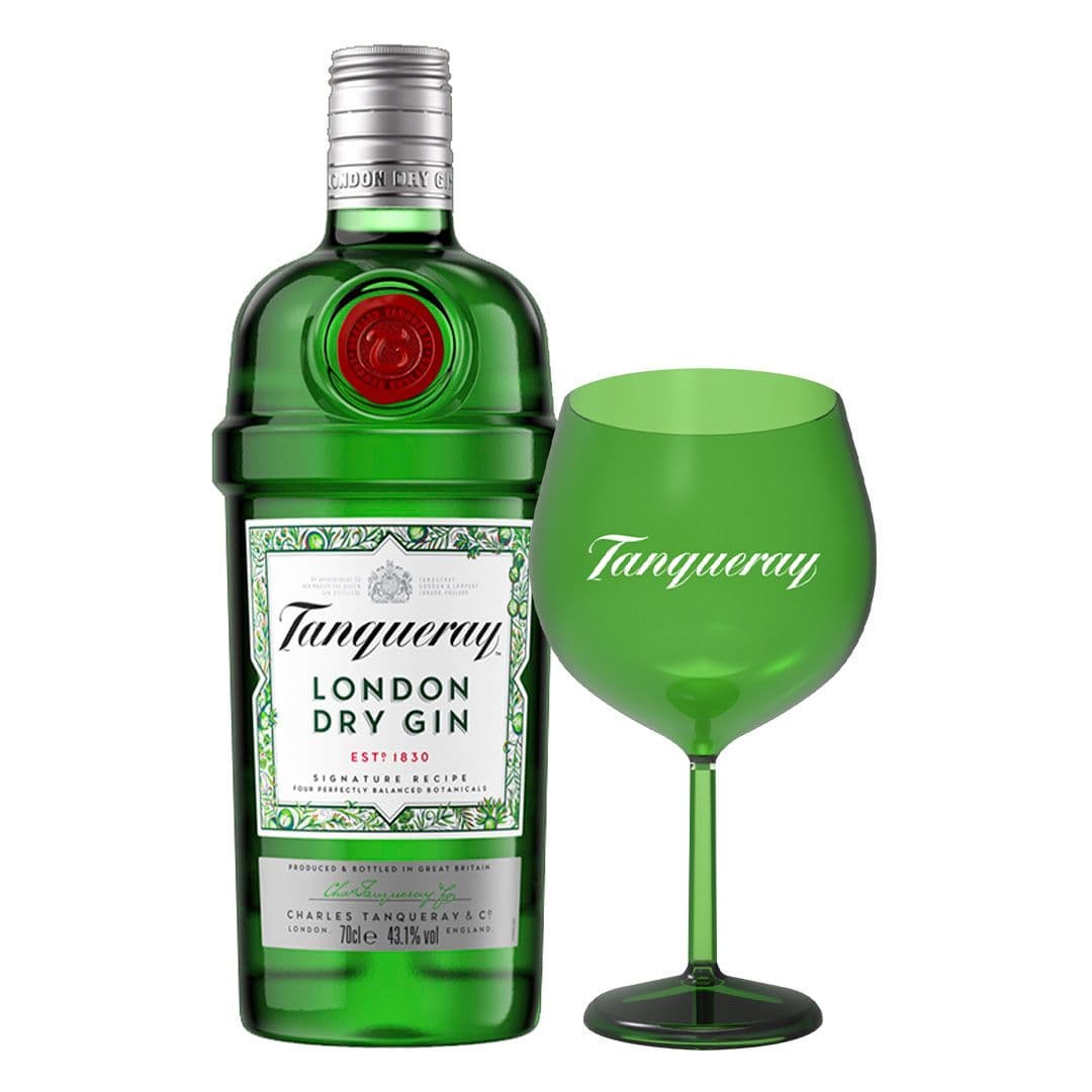 PACK TANQUERAY + COPA: 1x Gin Tanqueray 700cc 43.1ºalc. + 1x Copón Tanqueray Acrílica Verde_1