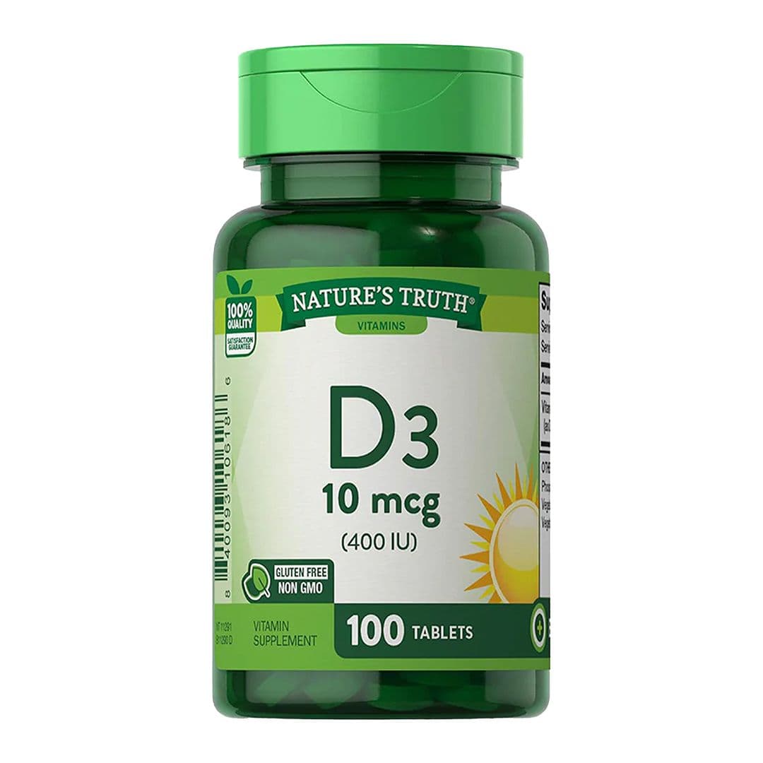 Suplemento Natures Truth Vitamina D3 400IU (100 Unidades)_1