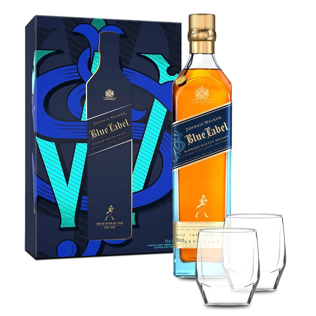 KIT Whisky Johnnie Walker Blue Label 40° 750cc + 2 Vasos_1
