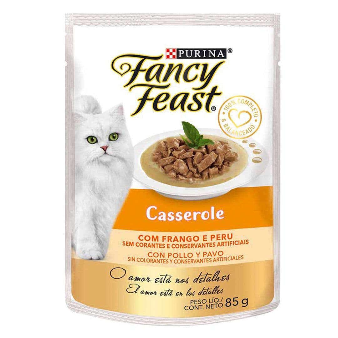 Snack de Gato Fancy Feast Casserole Pollo Pavo 85 grs_1