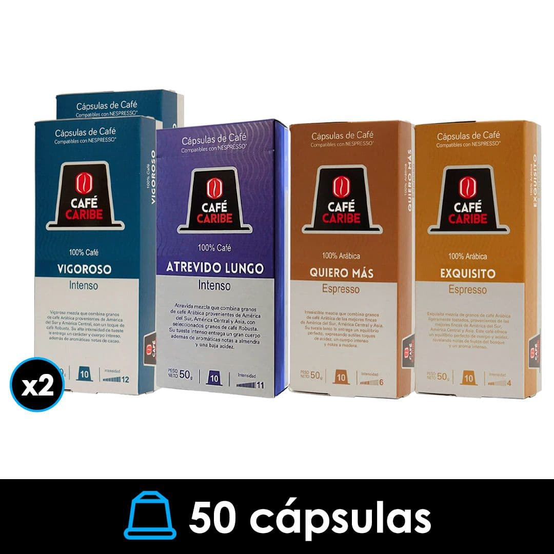 PACK 50X Cápsulas Café Caribe Variedades Nespresso® Compatible_1