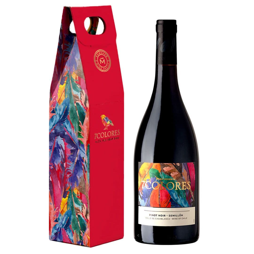 PACK 7 COLORES GR PINOT NOIR + BOLSA DE REGALO: 1x Vino 7 Colores Gran Reserva Pinot Noir 750cc + 1x Regalo Bolsa 7 Colores_1