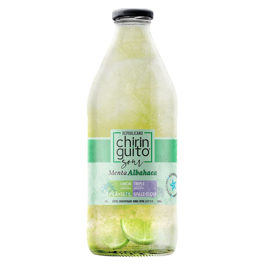 Pisco Sour Chiringuito Menta Albahaca Botella 1L 24° alc._1