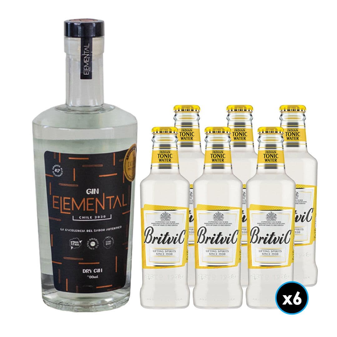 1x Gin Elemental 700cc 45º alc.+ 6x Agua Tónica Britvic 200cc_1