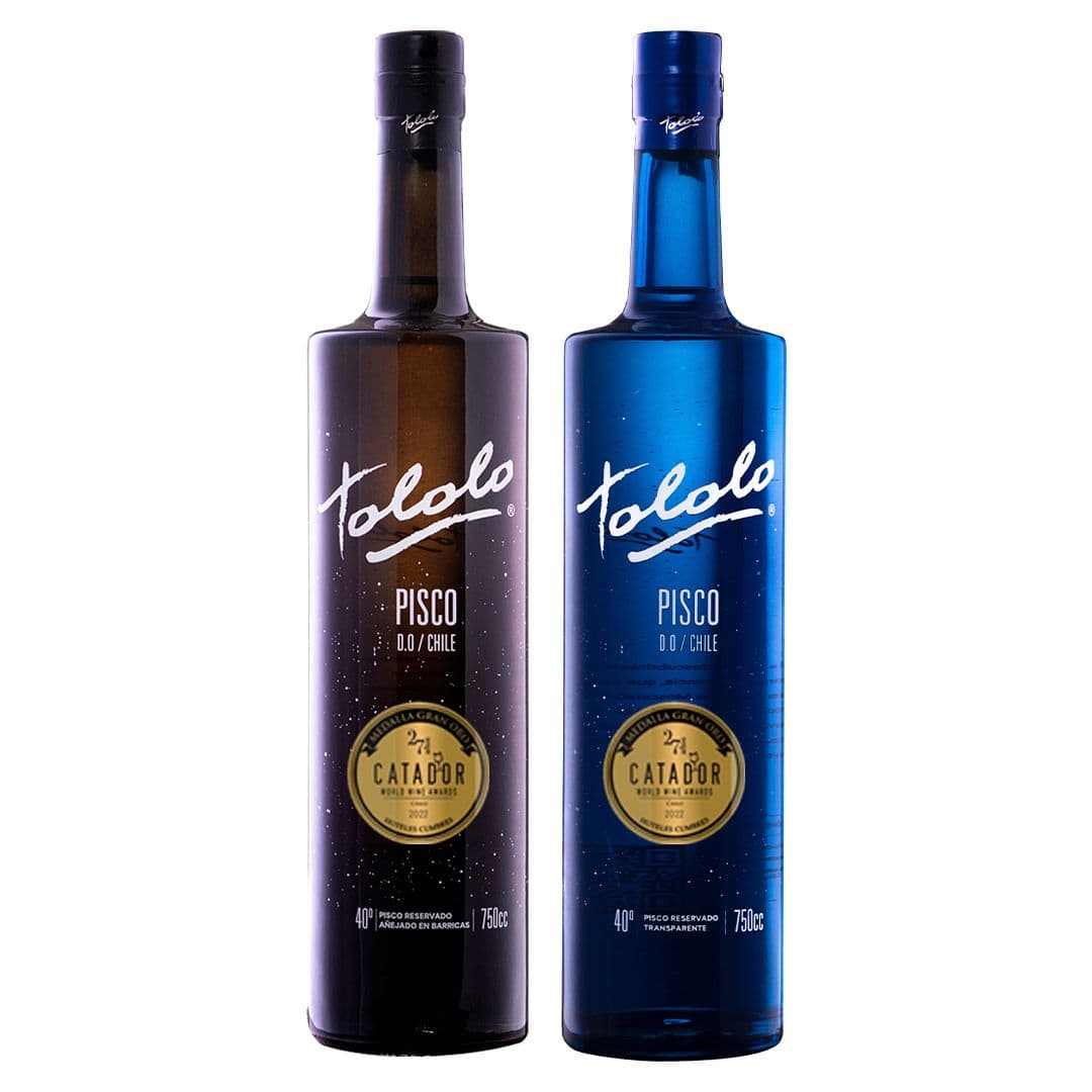 PACK PISCO TOLOLO: 1X Pisco Tololo Black Moscatel 750cc + 1X Pisco Tololo Blue Moscatel 750cc_1