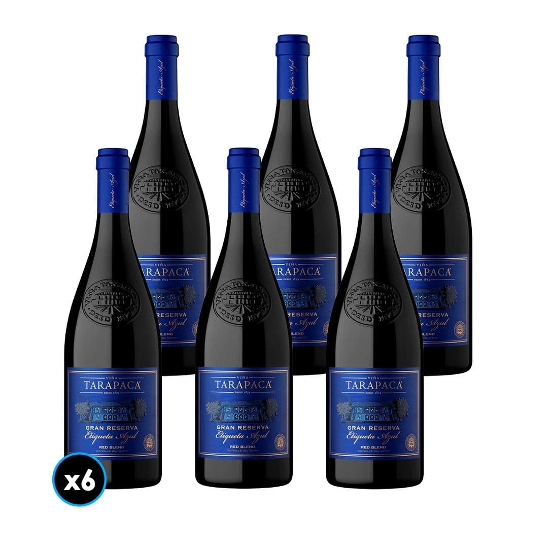 CAJA TARAPACÁ ETIQUETA AZUL (Blend): 6x Vino Tarapacá Premium Etiqueta Azul Blend 750cc_1
