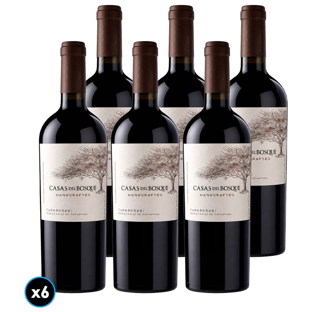 6x Vino Casas del Bosque Handcrafted Carmenere 750cc_1
